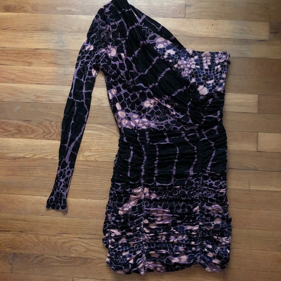 Tibi One Shoulder Alligator print dress size small - Picture 3 of 6